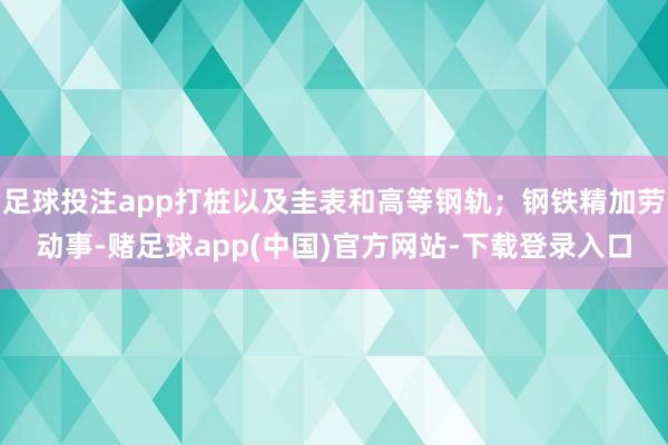 足球投注app打桩以及圭表和高等钢轨；钢铁精加劳动事-赌足球app(中国)官方网站-下载登录入口