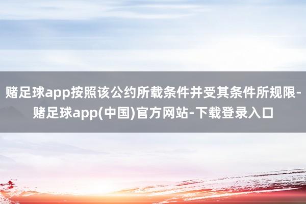 赌足球app按照该公约所载条件并受其条件所规限-赌足球app(中国)官方网站-下载登录入口