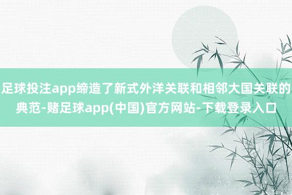 足球投注app缔造了新式外洋关联和相邻大国关联的典范-赌足球app(中国)官方网站-下载登录入口