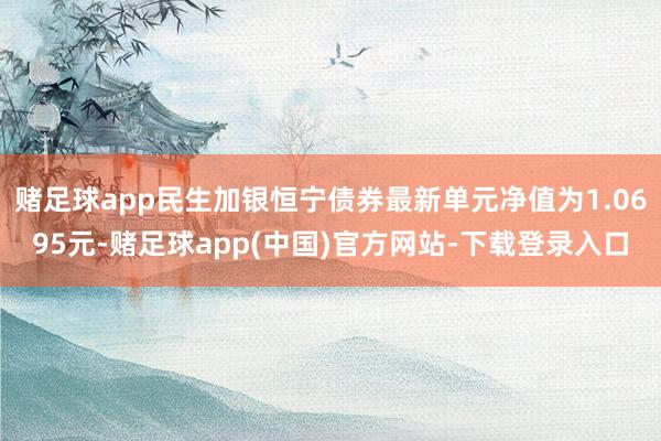 赌足球app民生加银恒宁债券最新单元净值为1.0695元-赌足球app(中国)官方网站-下载登录入口